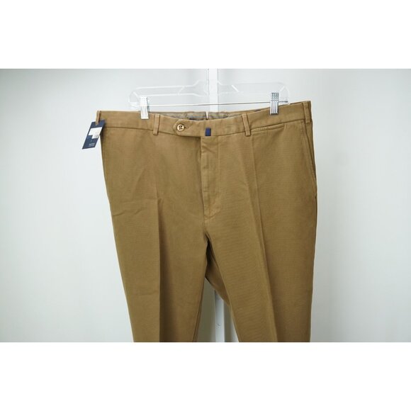 Incotex Dark Brown 100% Cotton Casual Dress Pants Sz 56 NEW